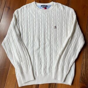 Tommy Hilfiger Vintage White Cable Knit Sweater
